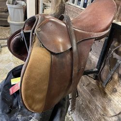 English Saddle, Pad, And Saddle Bag