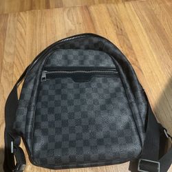 Damier Checkered Leather Backpack 
