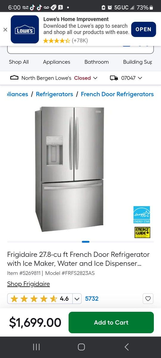 French Doors Refrigerator