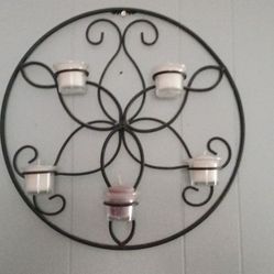 Iron Candle Round Wall Decor