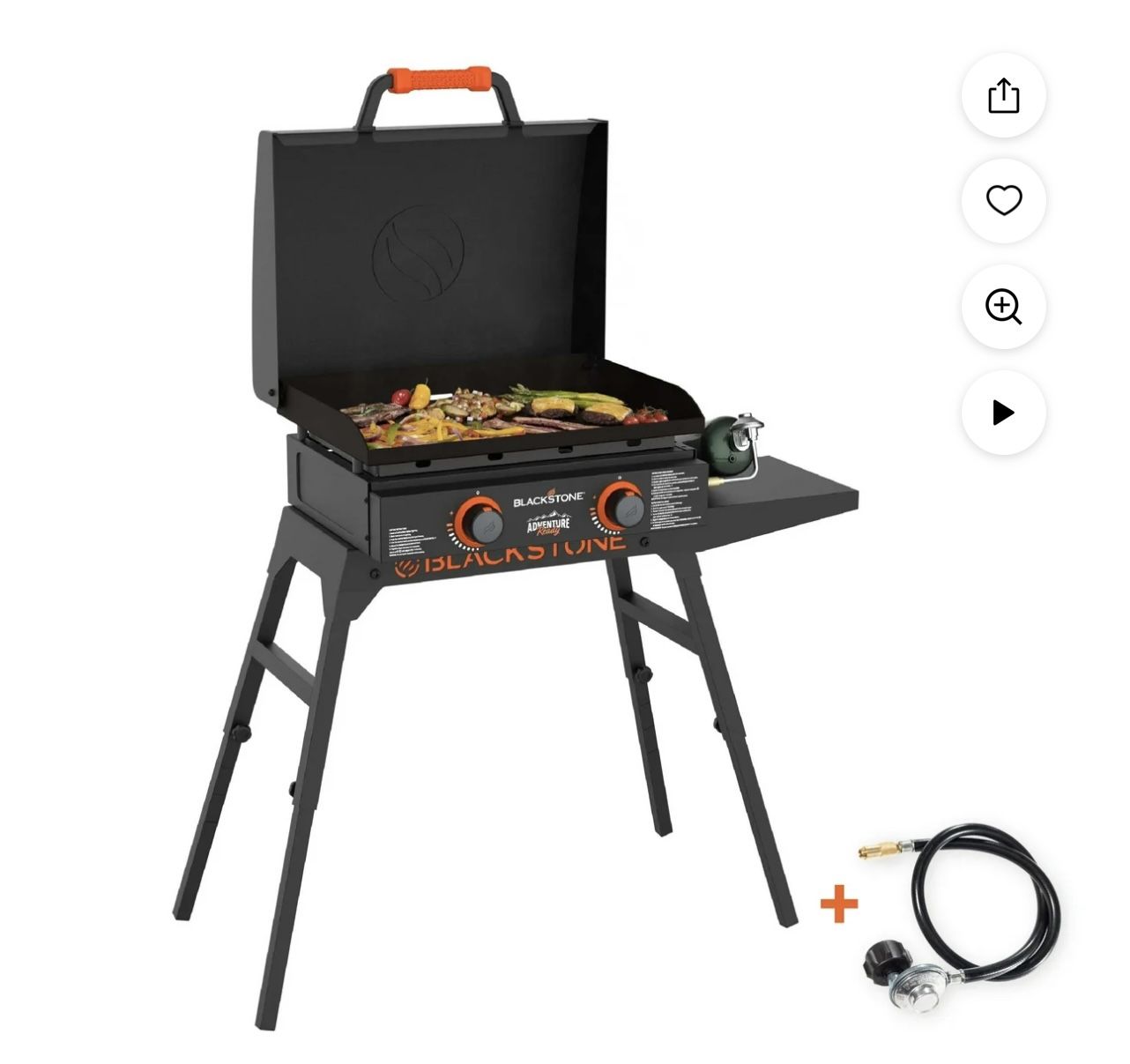 Plancha BLACKSTONE Adventure Ready 2-Burner 22" Propane Omnivore Griddle with Stand and Adapter Hose