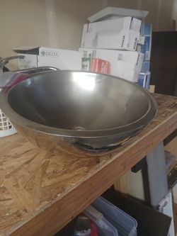 Stainless round above counter sink