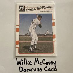 Willie McCovey San Francisco Giants Hall of Fame 1st Baseman Donruss Card. 