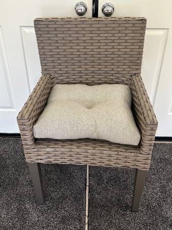 Brand New Gray Rattan Patio Chair Dining Outdoor Accent Furniture