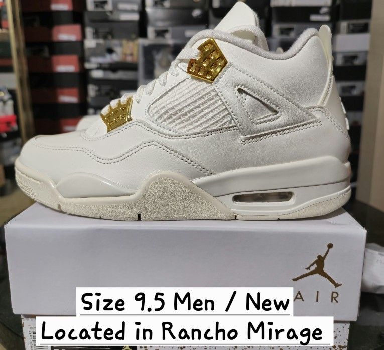 Air Jordan 4 Metallic Gold, Size 9.5 Men
