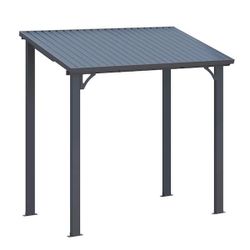8 ft. x 5 ft. Outdoor Pergola Hardtop Gazebo, Wall-Mounted Heavy Duty Lean to Metal Patio Cover  Upgrade your outdoor space with the AECOJOY 8' x 5' H
