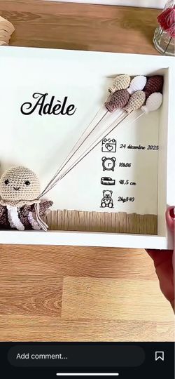 Custom Baby Birth Stats Shadow Box Frame