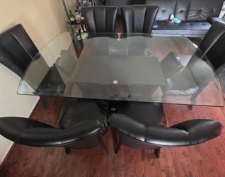 Glass dining table