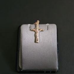 14k Gold Two Tone Cz Pendant 