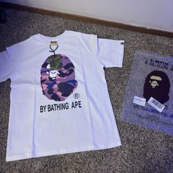 WHITE/PURPLE ABC DOT CAMO BY BATHING APE TEESHIRT