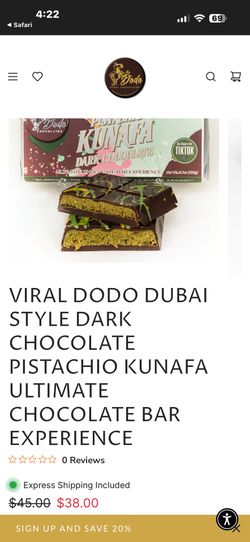 #1 viral DuBAI Chocolate Bar