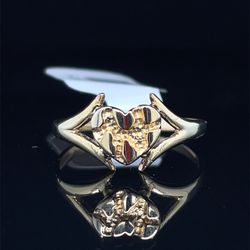14KT Yellow Gold Nugget Heart Ring 1.50g Size 5-1/2 I-1085
