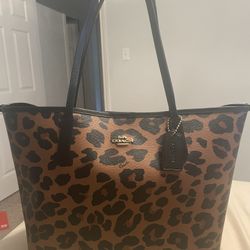Coach Reversible Leopard Print Tote 