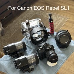 Canon EOS Rebel SL1 + Underwater Photography Equipment