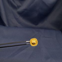 22K Hammered Bead Halo Ring 