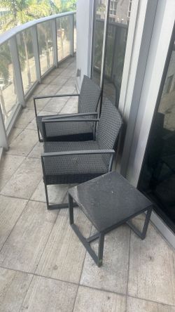 2 chairs and small table