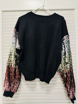 Black Sequined Sweater (XL)