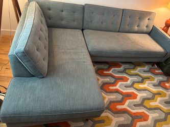 Mid century teal sectional