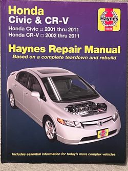 Honda CRV repair manual by Haynes 2002-2011, Civic 2001-2011