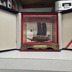 ELEGANT BRONZE KOREAN TURTLE SHIP REPLICA MODEL WITH CASE COLLECTIBLE
