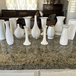 13 White Vases Collection For Centerpieces, Wedding Decor, Rehearsal Dinner