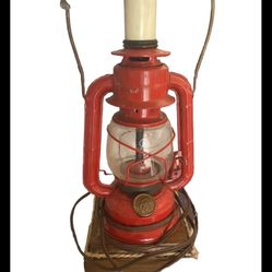 Vintage Diez Red Ranch Craft Railroad Style Electric Lantern 
