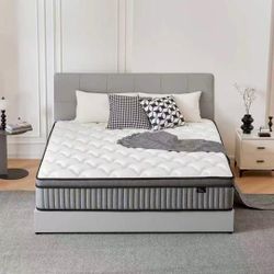 Full Mattress 12 Inch, Medium Firm Full Size Mattress in a Box, Hybrid Mattresses with Gel Foam & Zoned Pocket Springs