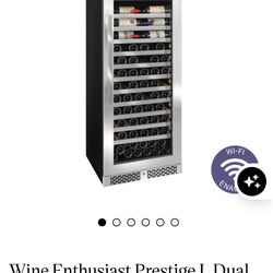 Wine refrigerator - Wine Enthusiast Prestige L Dual Zone Smart Wi-Fi Wine Cellar (150 bottles)