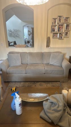 Grey microfiber couch