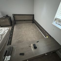 Queen Bed Frame (W/ Mattress)