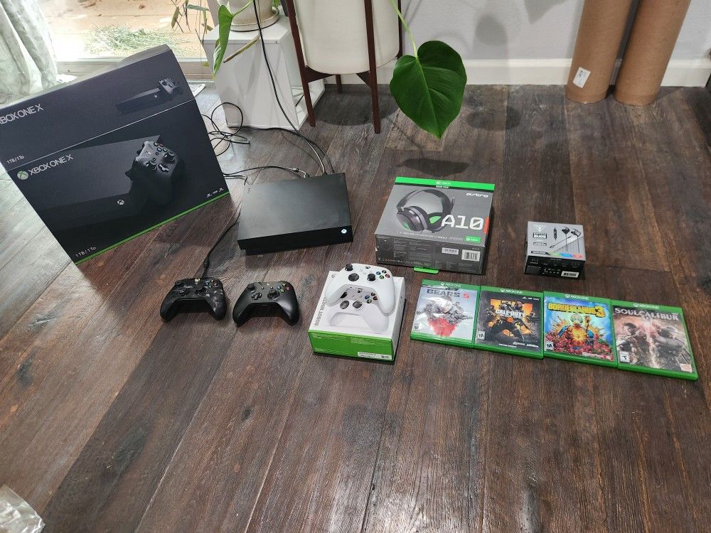 Xbox One X 1TB Bundle (Console, Controllers, Headsets, Games)