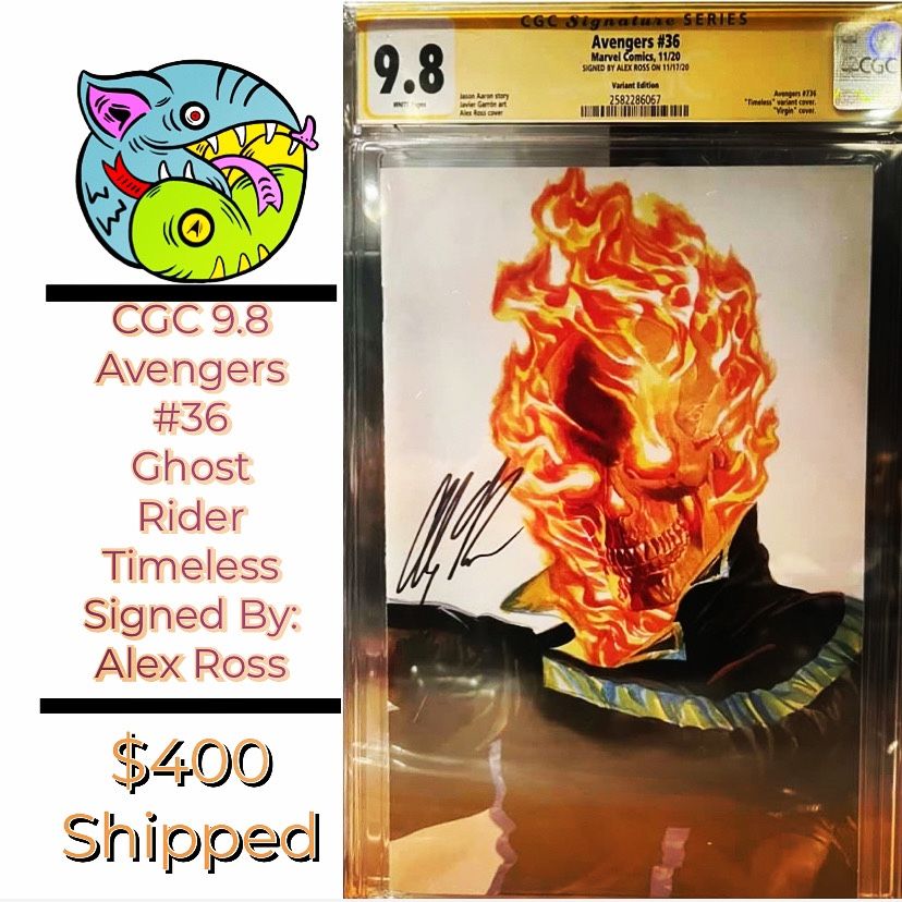 Avengers #36 CGC 9.8 // Ghost Rider Timeless Cover, Signed By: Alex Ross