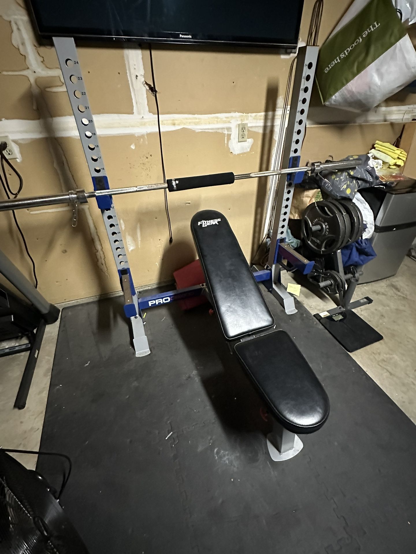Fitness Gear, Bench, Bar And Weights 2-45  2-35