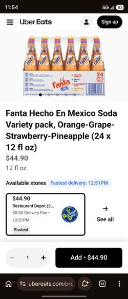 Fanta Hecho En Mexico Soda Variety pack, Orange-Grape-Strawberry-Pineapple (24 x 12 fl oz)