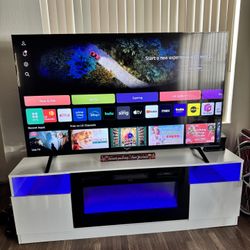 Like New TV, Fireplace TV Stand, Trampoline and Foldable Bicycle With Speeds - FIRM PRICES