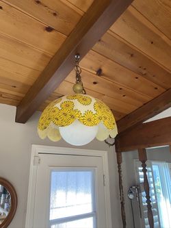 Cute Mid Century Flower Swag Lamp Pendant