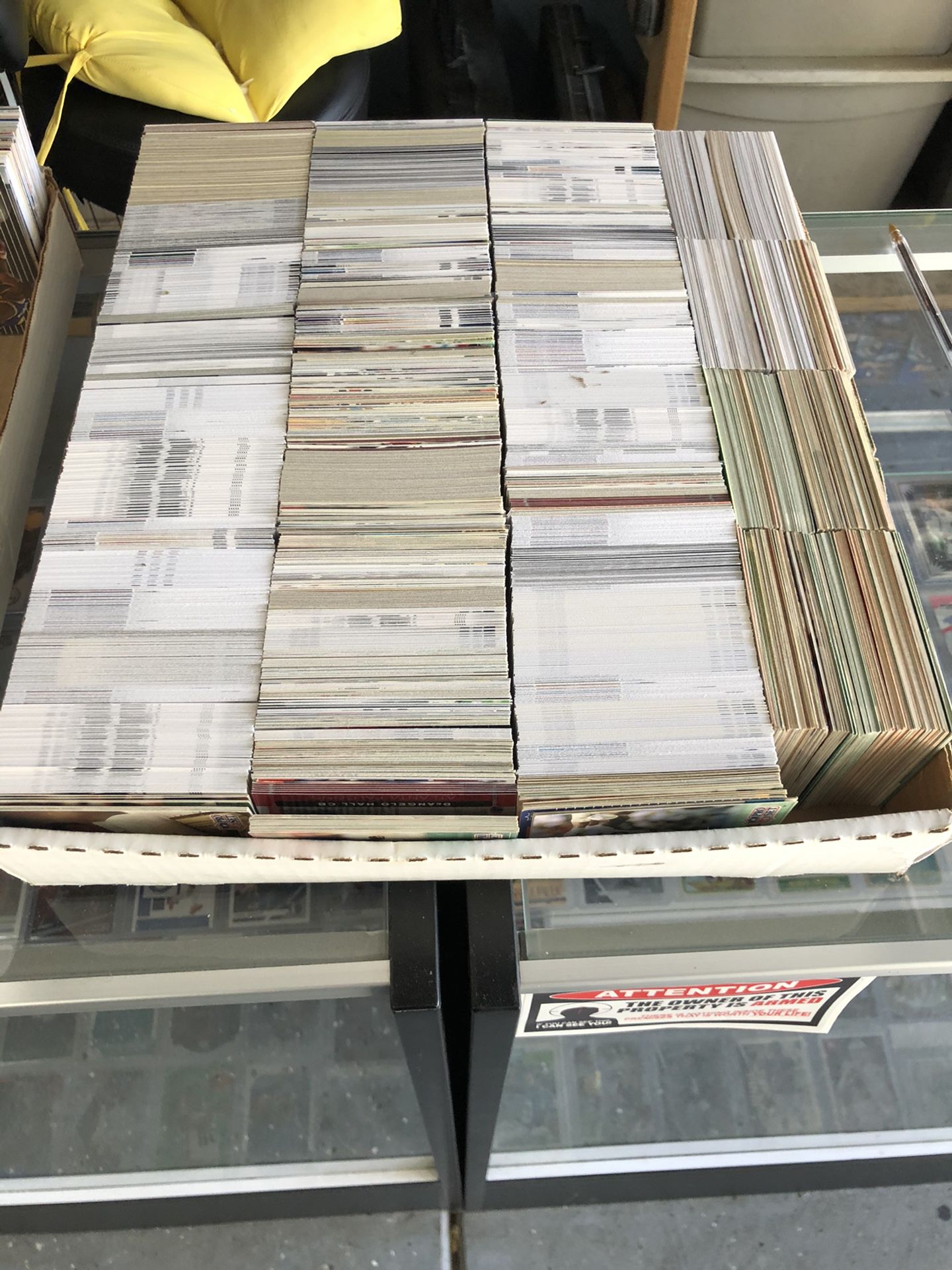 3200 card box of assorted NFL football cards early 80s-present. Loaded with stars. Come take a look if you want before you buy.