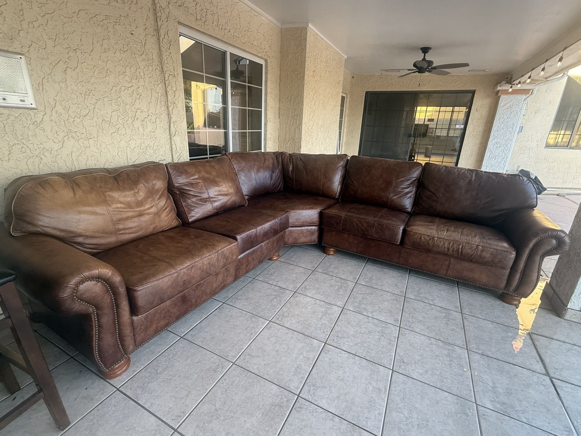 Thomasville Leather Sectional Couch