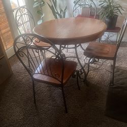 Wood table & chairs