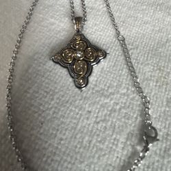 Women’s Stainless Steel Glass Accent Necklace