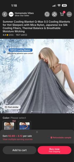 New Cooling Blanket 90x108