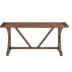 Home Decorators Collection Cane 68 in. Brown Standard Rectangle Wood Console Table
