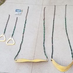  Accessories For Swing Set  (A slide, 2 swings & 1 set of triangles)