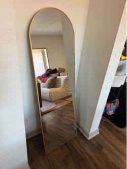 NEW golden rim standing mirror