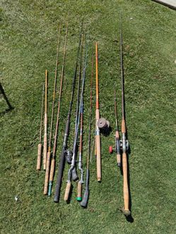 vintage fishing pole lot. located in WASCO