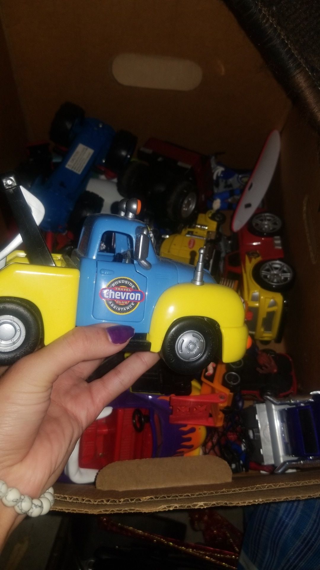 Box of toy cars