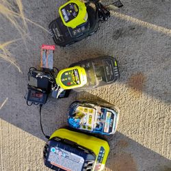 4 Ryobi Batteries And Chargers Cheap!!!