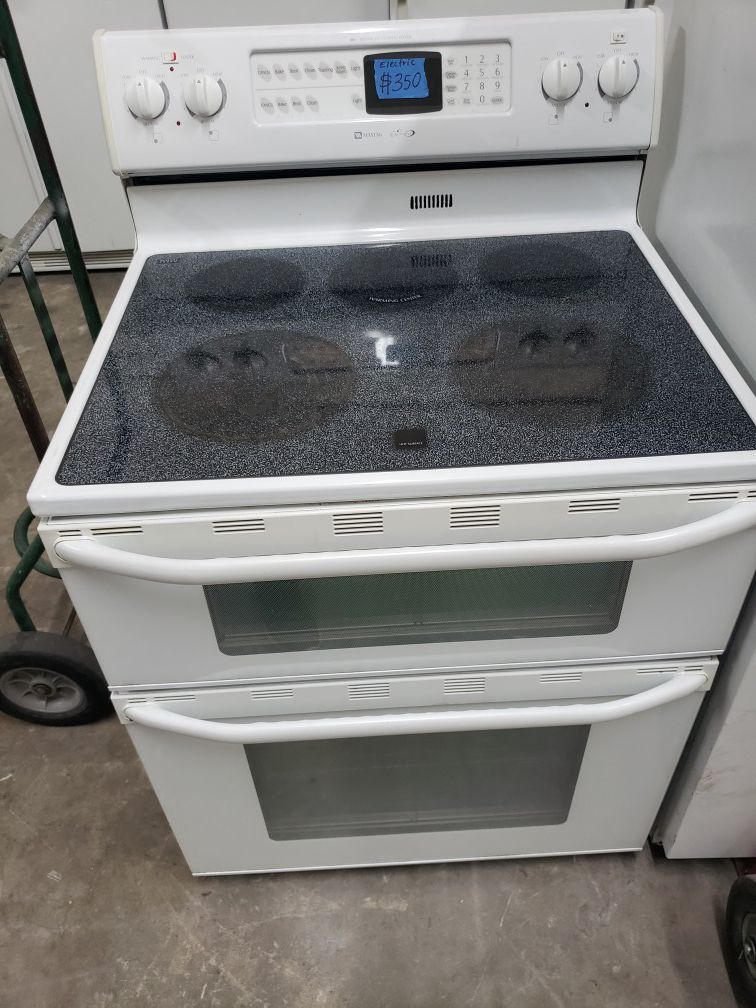 MAYTAG ELECTRIC STOVE DOUBLE OVEN