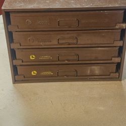 Lawson Products Brown Cabinet 4 Roll Out Drawers Cabinet
