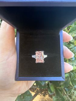 5ct Pink Lab Diamond 14k white gold ring